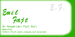 emil fajt business card